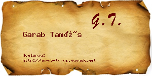 Garab Tamás névjegykártya